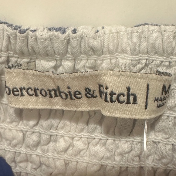 Abercrombie & Fitch Blue & White Print Linen Squareneck Sleeveless Dress NWT - Picture 4 of 6